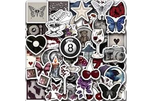 NINXIXIER 50PCS Dark Aesthetic Stickers Pack–Cool Trendy Y2K Stickers for Laptops Water Bottles, Scrapbooks Skateboard Guitars, Waterproof Vinyl Stickers Fun Gift Idea for Girls, Teens and Adults