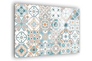 MANSCHIN-LASERDESIGN Küchen Spritzschutz Fliesenmuster in verschiedene Größen | Küchenrückwand | Aluverbund | Fliesenschutz | Paneele | Küchenfliesen | Fliesenspiegel | Rückwand (Aluverbund 90x60cm, Fliesenmuster #4)