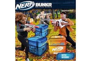 Nerf Bunkr Go Battle Set - 3 Inflatable Stackable Obstacle Cubes For Use With All Indoor & Outdoor Battle Zones Game Fields - Features 3-Way Valves, 8+ Years