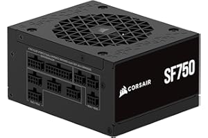 ‎CORSAIR Corsair SF750 (2024) Vollständig Modulares Geräuscharmes 80 Plus Platinum ATX-Netzteil – ATX 3.1-Kompatibel – PCIe 5.1-Fähig – SFX-to-ATX-Halterung im Lieferumfang Enthalten – Schwarz