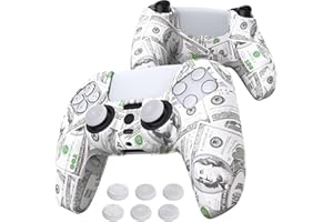 ‎PLAYVITAL PlayVital Hülle Kompatibel mit PS5 Controller,Case Schutzhülle Anti-Rutsche Silikon Hülle für Griffe Skin Weiches Gummi Grips für Wireless 5 Controller(Dollar)