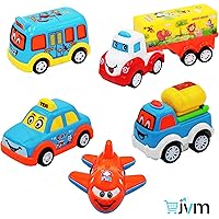 JVM Unbreakable Pull Back Friction Power Car Set for Kids - Set of 5