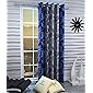 Fashion String 1 Piece Window Curtain Set, 5 feet Long,Blue
