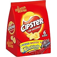 Cipster the Original, Chips di Patate Croccanti, Gusto Leggero e Forma Iconica, 132g (multipack 6 bustine da 22g)