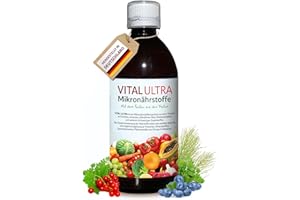 ‎VITAL ULTRA Vital Ultra - 480 ml - Mikronährstoffkonzentrat mit Vitaminen, Mineralien, Spurenelementen, Pflanzenstoffen und Omega-3-Fettsäuren - flüssiges Lebensmittel aus über 70 Zutaten mit bis zu 60 Portionen