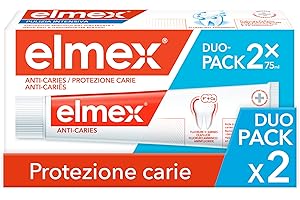 elmex Dentifrice Protection Carie, Reminiralise et Protège efficacement les dents des caries, Dentifrice Anticarie avec Fluorure aminique, 2 x 75 ml