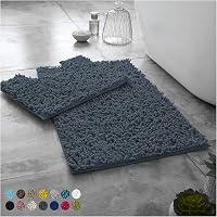 GC GAVENO CAVAILIA Set Di 2 Tappetini Da Bagno Zero Twist – Super Morbidi, Antiscivolo, Extra Assorbenti (50x80 Cm + 50x40 Cm), Antracite