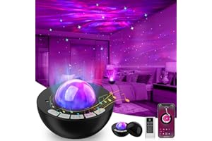 MDIOUM Galaxy Projector with LED Nebula Cloud, Night Light Projector for Bedroom with Remote Control, White Noise & Timer Star Projector, Bluetooth Speaker, Home Theater Party Game Room Decor Gift (Black)