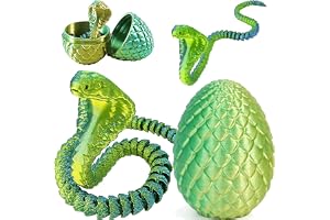 Joycabin 3D-tryckt kobra med ägg, orm fidgetleksak, gul