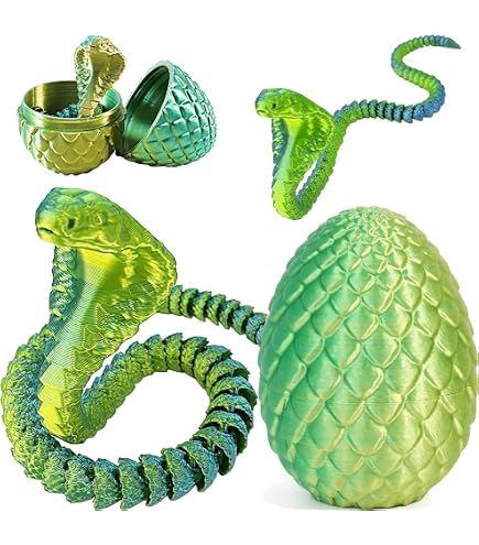 Joycabin Huevo De Serpiente Impreso En 3D Con Articulaciones Móviles – Juguete De Descompresión Y Decoración, Regalo Original Para Niños Y Adultos