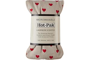 Warmies Hot-Pak Love Hearts - Mochila pesada para microondas con aroma a lavanda francesa. Bolsa de trigo frío o caliente para una relajación fresca y un alivio cálido