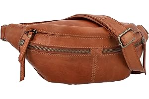 Gusti Gürteltasche Leder - Acton Damen und Herren Bauchtasche Festivaltasche Hüfttasche Vintage Braun Leder
