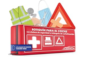 WALSER Botiquín Coche, Botiquín Coche 2025 con triángulo de avería y chaleco de alta visibilidad, ganador comparativo* Botiquín Coche, Botiquín DIN 13164