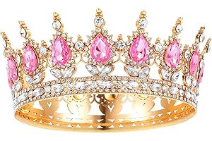 GREVOSEA 1 Stück Krone Damen Mädchen Kristall Tiara Prinzessin Tiara Kristall Krone Damen Vintage Tiara Krone für Frauen Glitzernde Braut Diadem Haarschmuck für Brautkrone,Hochzeit,Abschlussball Party-A