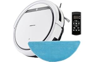 ‎MEDION MEDION Saugroboter mit Wischfunktion E32 SW (2in1 Roboterstaubsauger für Böden Fliesen, Tierhaare Allergiker optimiert, Fernbedienung, Ladestation)