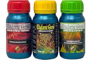 MADAME GROW Dünger 420 grüne Pflanzen - Dünger für grüne Pflanzen - Flüssigdünger für Pflanzen - universeller Wachstumsdünger - Blüh-Dünger für Pflanzen - aromatische Früchte (KIT BUTTERFLY 3x250ml)