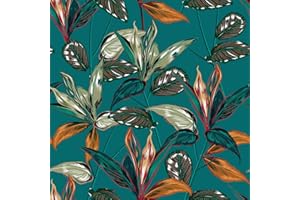 VaryPaper Carta da Parati Foglie Tropicali 44.5cmx800cm Carta Adesiva Decorativa Fantasia Adesivi Decorativi per Mobili Pellicola Adesiva in Vinile Carta da Parati Camera da Letto Soggiorno Armadi