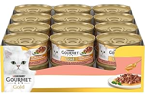 Purina Gourmet Gold Delizie in Salsa Cibo umido per Gatti con Salmone, 24 Lattine da 85g