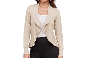 GRACE KARIN Women's Summer Shawl Cardigan Open Front Long Sleeves Knitted Boleros Sweater