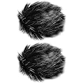 Briny River 2pcs Bonnette Anti-Vent pour Microphone Couvercle de Filtres Anti-Pop Compatible avec TASCAM X6 X8 (Laine à Picots Noir Et Blanc)