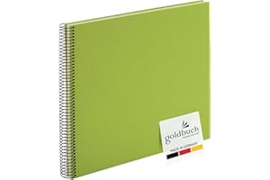 goldbuch 25362 Bella Vista, album na zdjęcia 35 x 30 cm, album fotograficzny z 40 białymi stronami, pamiątka z lnu, fotoksiążka do zdjęć i zdjęć do wklejania, zielona