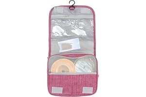 NOGSAY Ostomy Colostomy Travel Bag Hanging Ostomy Supplies Bags for Ostomy Colostomy Foley Catheter, Medical Supply Ileostomy Ostomy Bag Accessories Hanging Toilet Organiser (Rose)