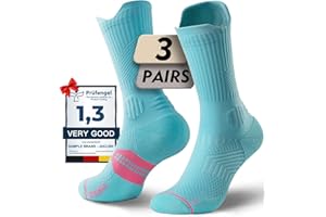 Juclise Calcetines de Compresión Running, Deportivos Coolmax®, Antiampollas, Soporte de Arco para Trekking y Senderismo, Calcetines de Bambú para Mujer