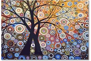 GOLDEN MAPLE Fuumuui Dipingere con i Numeri Kit, DIY Fai-da-Te Pittura ad Olio su Tela per Adulti Bambini, Paint by Numbers Senza Cornice-Albero abbagliante 16 * 20 Pollici