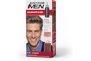Just For Men Colorante In Gel, Tinta Semipermanente Per Capelli Uomo, Senza Ammoniaca, Con Cheratina E Vitamina E Per Capelli Forti, Colore Castano, H30