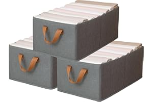 KATTAO Cajas Organizadoras XL (46x28x20cm) Organizador Armario Ropa – Caja Organizadora - Ideal como Organizador Cajones y Armarios (3ud)
