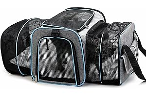 Tikxlafe Faltbare Katzentransporttasche,45×28×30cm Katzentransporttasche,atmungsaktive Hundetransporttasche,verstellbare Katzentransporttasche,Katzentransportkäfig mit herausnehmbarer Plüschmatratze