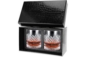 Royouzi Set 2 Bicchieri Whisky 300 Ml - Per Scotch, Brandy, Rum, Martini - Regalo Personalizzato Per Uomini, Compleanno e Amanti Del Whisky