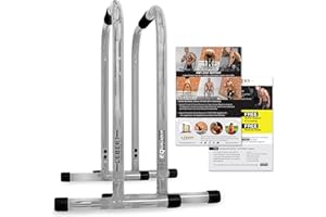 Lebert Fitness Dip Bar Stand - Original Equalizer Total Body Strengthener Pull Up Bar Home Gym Exercise Equipment Dipping Station - Hip Resistance Band, Workout Guide and Online Group