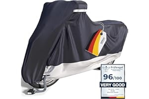 VELMIA Motorcycle Cover Waterproof Outdoor [Large] Premium Bike Cover for Harley Davidson - Moped Cover, Scooter Cover, Heat-Resistant & Breathable