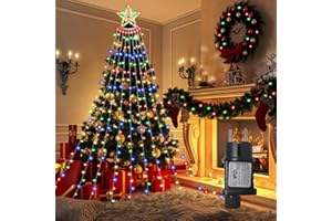 Laliled Luces Árbol Navidad con Estrella 350 LED Guirnalda Luces de Navidad Impermeable IP65 8 Modos Iluminación de Navidad para Exterior e Interior, Navidad Decoración para Árbol, Patio, Jardín
