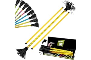 Mister M | Das ultimative Flowerstick-Set | Gelber Jonglier-Blumenstab | Zusammenklappbare Stäbe | Inkl. App und Video-Tutorials zum Jonglieren Lernen | Verpackt in schöner Geschenkbox