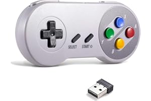 miadore 2.4G Wireless Controller Rechargeable USB Gamepad Joystick with USB Receiver/Charging Cable for SNES Games,Support PC Windows Mac and Raspberry Pi