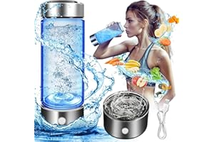 HYNXM Hydrogen Water Bottle, Hydrogen Water Bottle Generator, Ion Water Bottle Improve Water Quality in 3 Minutes, Hydrogen Water Ionizer Glass Health Cup for Home Travel