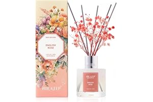 Airkeep Difusor de Aromas English Rose Ambientador Hogar con 8 Varillas Ambientador Difusor de Fragancia para Baño, Apartamento, Decoración del Hogar, 100ml