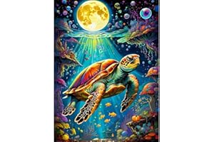 luckyarina Malen Nach Zahlen Erwachsene Schildkröten-Schildkröte Malen Nach Zahlen Erwachsene Leinwand,Tiere Paint by Numbers Adult DIY für Geschenk Home Wand Décor 30x40cm