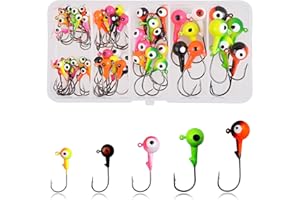 OROOTL 60 Pezzi Piombi da Pesca Esche da Pesca Jig Heads Ami Piombati Spinning Set di Ami da Pezzi Gancio per Esca per Pesca alla Trota Pesce Persico Luccio