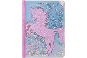 ‎TIEFOSSI TIEFOSSI Einhorn Glitzer Tagebuch für Mädchen, Geschenk für 6 7 8 9 10-12 Jährige Mädchen, Flauschiges Tagebuch für Kinder, A5 liniertes Notizbuch zum Schreiben und Zeichnen, Niedliches Notizbucher