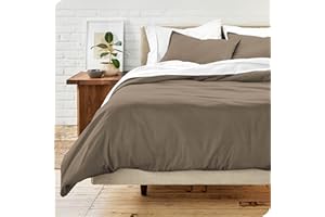 Bare Home Juego de edredón Colección de Funda de edredón Supersuave Premium 1800 - Funda de edredón de refrigeración Ligera - Funda de edredón con Textura Suave (135 x 200/80 x 80 x 1, Topo)