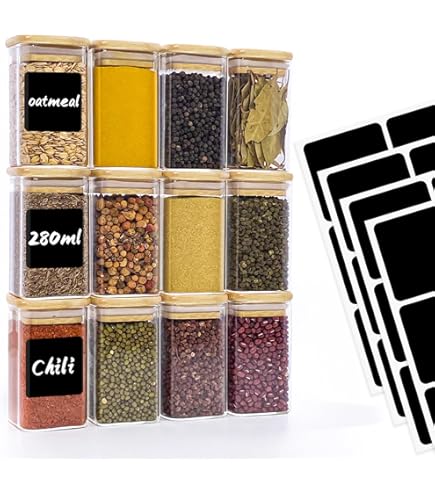 Gouveo Set Van 6 Voorraadpotten 500 Ml Vierkant Borosilicaatglas Met Deksel Kleine Voorraadpot 0 5 L Glazen Container Potten 661557497