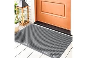 ‎FOWOOYEEN Fowooyeen Fußmatte, Silikon Schmutzfangmatte Fussmatte Außen und Innen, rutschfeste Türmatte mit Noppen, Waschbarer Fußabtreter für Haustür & Eingangsbereich, Fußabstreifer in 43 x 76 cm, Grau