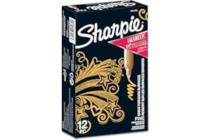 Sharpie marqueurs métalliques permanents - pointe fine - or - boîte de 12