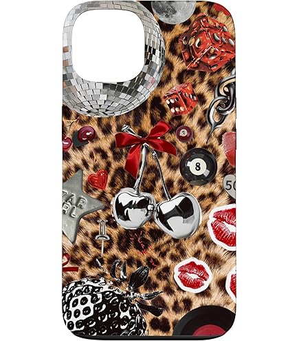 Cherry Cherries Leopard Animal Print Tough Phone Case/Cover For IPhone Samsung | UK