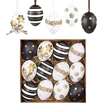 Valery Madelyn 40er Ostereier Zum Aufhängen - Moderne Braune Weiße Osterdeko Eier Für Osterbaum, Korb & Frühlingsdeko