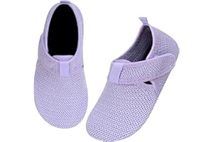 Kyopp Kapcie dziecięce dla chłopców z gumowym ściągaczem, dla dziewcząt, zapięcie na rzepy, buty do przedszkola, antypoślizgowe pantofle z taśmą z zakładką, buty dla małych dzieci