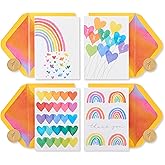 Papyrus LGBTQIA+Teşekk&uuml;r Kartları, Gurur ve Her Durum i&ccedil;in Zarflı, G&ouml;kkuşağı ve Kalpler (20 Sayı)